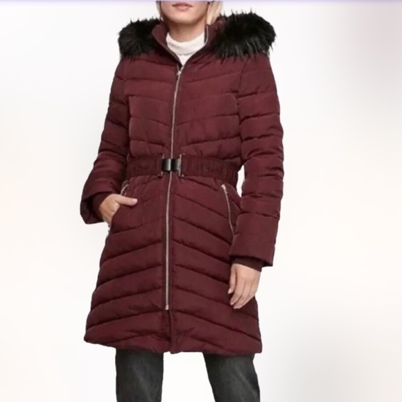 ππHOST PICK ππ Express Super Cute Warm PUFFER Coat w/Faux Fur Removable Hood - Picture 2 of 5